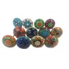 KNOBSWORLD 12 x Mix Vintage Look Flower Ceramic Knobs Door