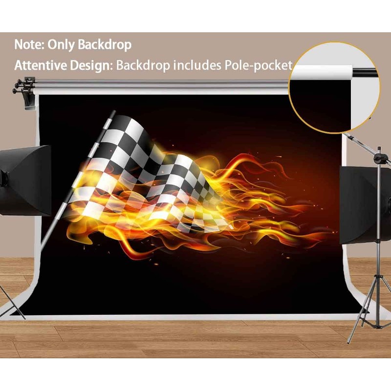 Racing Car Backdrop Flame Black Photography Background MEETSIOY 7x5ft Themed