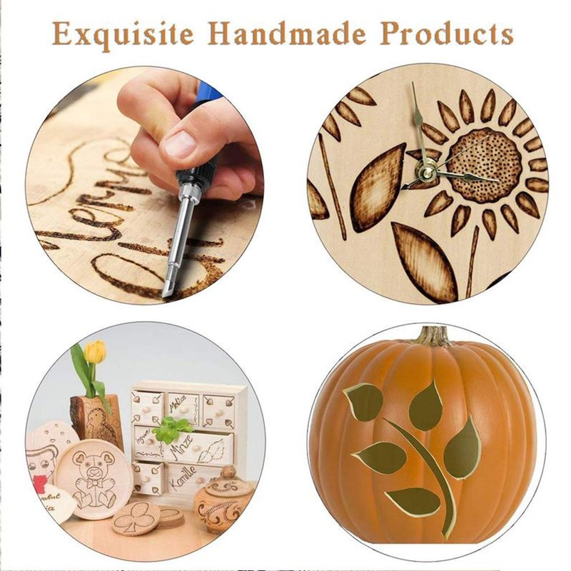 Wood Burning Kit, WoodBurning Tool Adjustable Temperature 200~450 ℃ Pyrography
