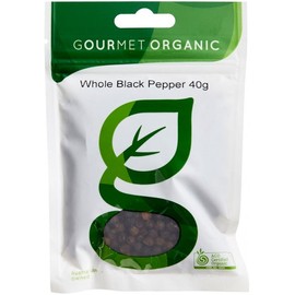 Gourmet Organic Herbs Black Pepper Whole 40g Sachet