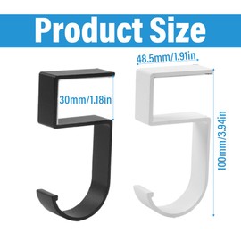 5 Pieces Non-Slip Handbag Hooks, Desktop Handbag Hooks, 2 Colors (Black, White) Desk Handbag Hooks, S Hooks, Restaurant Bar Handbag Hooks