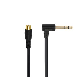 6.35mm 1/4 Inch Stereo TRS Angle Male Plug to RCA Female Cable,RCA to 6.35mm (1/4 inch) Audio Cable, Right Angle Connector 30cm Length, Gold-Plated