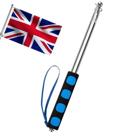 Telescopic Flag Pole 2M Stainless Steel Handheld Flag Pole Portable Extendable Flag Pole Telescopic Flagpole for Teacher Tour Guide Camping Blue