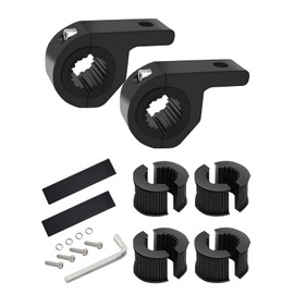 Largoods Motorcycle Stay, Fog Lamp, No Drilling Required, Easy Installation, Light Bar, Work Light, Headlight, Auxiliary Light, Bracket, Stand, Pipe, Sandwiching, Universal, Set of 2