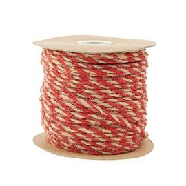 Homeford Firefly Imports Jute Twine Cord Ribbon Bi-Colored, 5/64-Inch, 50 Yards, Red, 5/64"