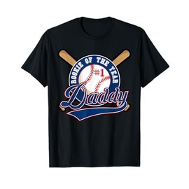 Daddy of Rookie of Year 1st Birthday Baseball Theme Matching T-Shirt