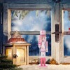 LIOOBO Pink Christmas Nutcracker: Pink Nutcracker Figures, 14-Inch Wooden Nutcracker,
