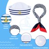 PPGGOPP Sailor Hat White Sailor Hat and Scarf, Colour A