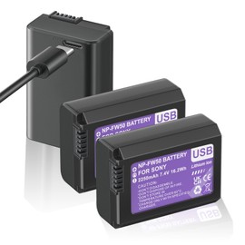 Mspalocell NP-FW50 Battery Type-C Direct Charging Port 3 Pack for Sony ZV-E10, Alpha A6000 A6100 A6300 A6400 A6500 A6500 A5000 A5100 A7 A7II A7R A7RII A7S A7SII RX10 II Cameras