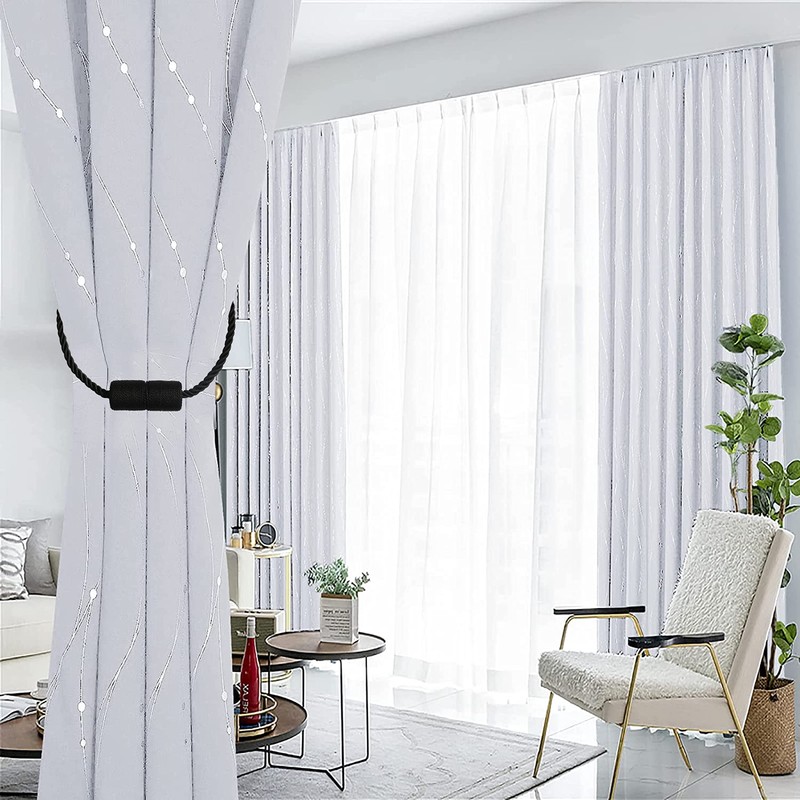 OCIOLI 2 Pack Magnetic Curtain Tiebacks Curtain Holdbacks Curtain Ties