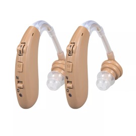 JahyElec Rechargeable Digital Hearing Aid Aids Behind the Ear BTE Sound Voice Amplifier - Beige*2