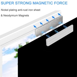 Blackout Blind Accessory,12Pair Magnetic Closure With Adhesive(Metal Board With Adhesive+Magnetic White Board Without Adhesive),Black Out Window Curtains Shades,Blackout Window Cover,Clamped By Magnet