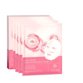 SUNZWO Bio Collagen Face Mask for Glass Skin – Korean Hydrating Sheet Mask, Deep Moisturizing and Anti-Aging for Wrinkles and Fine Lines