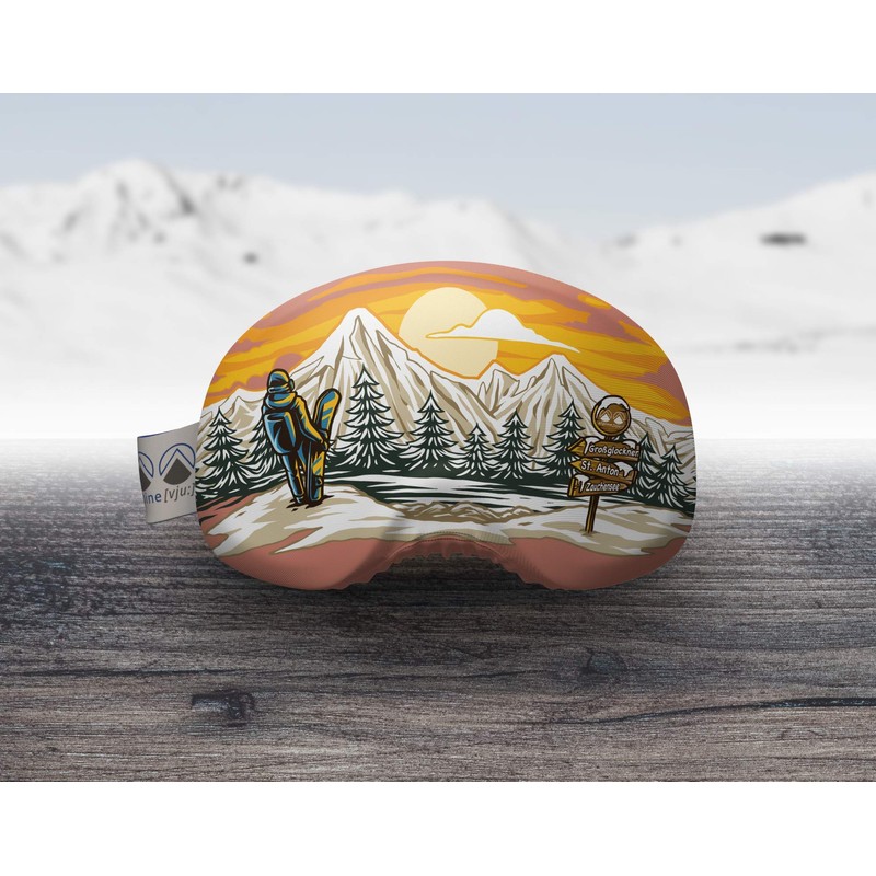 alpine [vju:] Ski Goggle Protection Cover Elastic Microfiber Unisex, orange