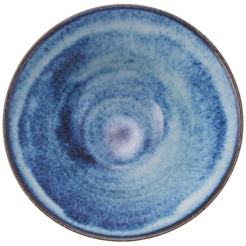 Awasaka TABATA Unofu Gold Color Blue Rice Bowl