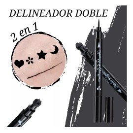 Mafab Delineador De Ojos Negro Plumón Y Sello De Figuras Indeleble