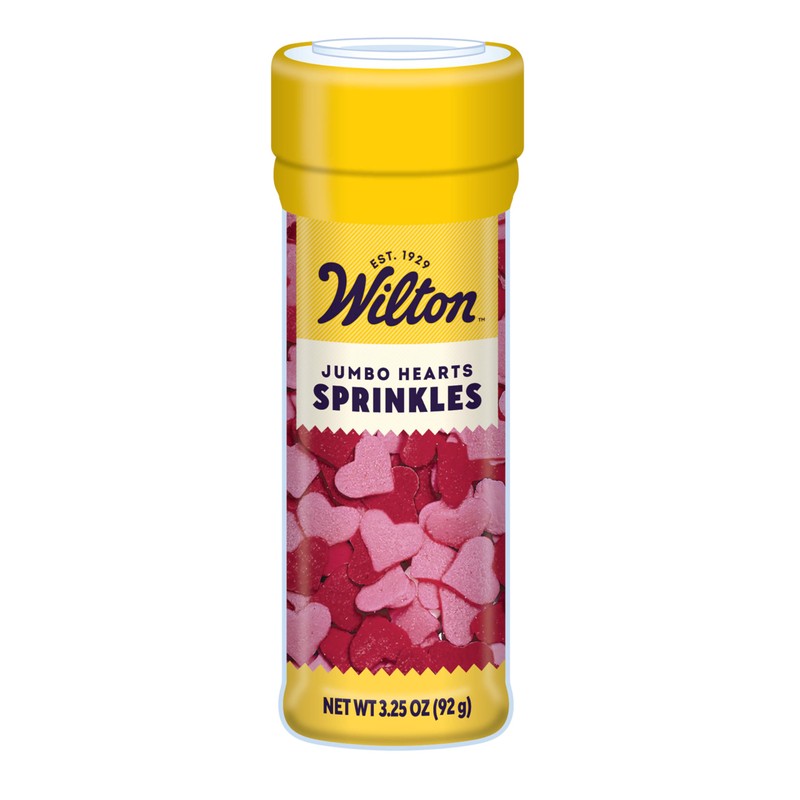 Wilton Jumbo Heart Sprinkles, Heart-Shaped Sprinkles for Valentine's Day Cakes,