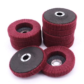 Yuhtech 10 Pcs 4 Inch 100mm Fiber Grinding Polishing Wheel Abrasives Wheel Scouring Pad Buffing Wheel Flap Disc for Angle Grinder, Red