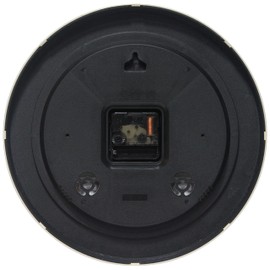 Infinity Instruments 12 Inch Blue Stripe Plastic Indoor Non-Ticking Silent Battery Operated Easy to Read Wall Clock for Living Room, Bedroom, Kitchen, Home Office, Copper