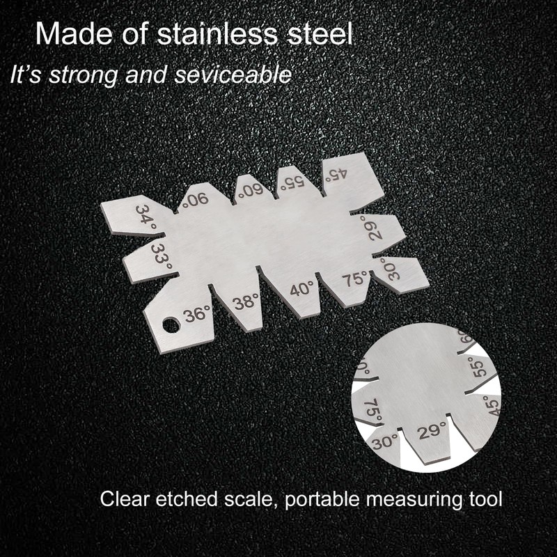 Smgda Screw Thread Gauge, Cutting Angle Gauge, 29°- 90° Multiple