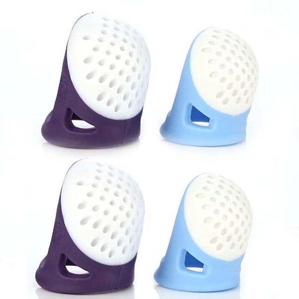 4 Packs Thumb Guard Finger Protectors Sewing Thimble for Sewing Knitting Quilting Poke A Dot Book Cross Stitch
