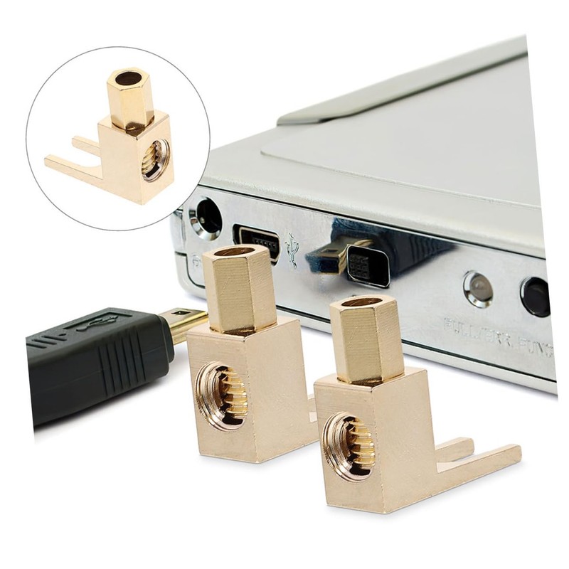 OSALADI 4pcs Shaped Right Angle Banana Speaker Spade Connector Plated