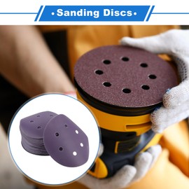 VekAuto 50 Stk. Schleifscheiben, 6" 6 Loch 1000 Körnung Klett-Schleifpapier Universal für Metall, Holz, Automobilreparatur Haltbarkeit Keramik-Polyester-Film Lila