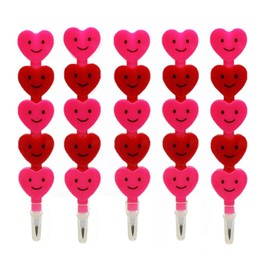 5 Pieces Stackable Pencils Plastic Smile Heart Pencils 5 in 1 Stacking Colored Pencils Party Favors for School Classroom Incentives Party Favor Supplies(Red and Pink)