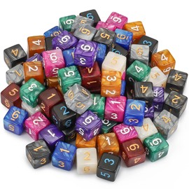 CiaraQ DND Polyhedral Dice (100pcs) with A Dice Bag Compatible with Dungeons and Dragons DND RPG MTG Role Playing Table Games (10 Colors, D6 Dice)