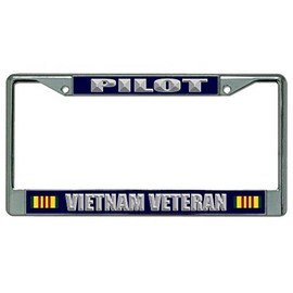 Pilot Vietnam Veteran Chrome License Plate Frame