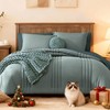 Monbix Queen Comforter Set - 7 Pieces Sage Green Bed