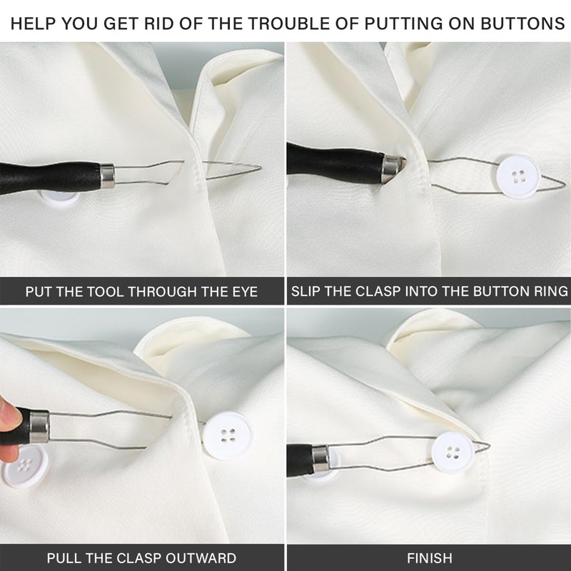 ZJIVQO 3pcs Button Hook Button Hook Helper Grips Button Hook