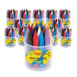 Jovi Jumbo Wax Crayons in Plastic container (12 UNITS) Back to school supplies for teachers (Trangular)