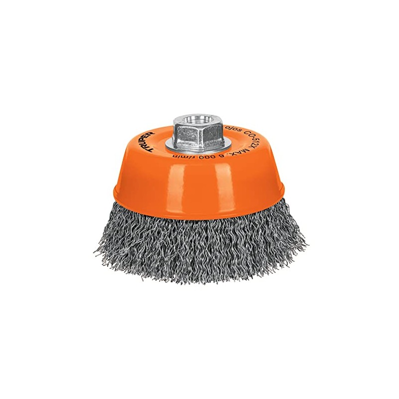Truper CO-512X, Carda de copa, alambre ondulado grueso, 5x5/8" para