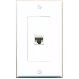 RiteAV CAT5E-WHITE Decorative 1 Port Wall Plate [White]