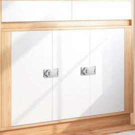 Silver Password Hinged Lock for Lockers, Storage, and Drawers Hook