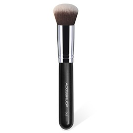 ACOSBRUOP Foundation Brush，Round Top Kabuki Foundation Brush and Professional Grade Makeup Brush for Liquid Blending Mineral Powder Bufting Stippling Makeup Tools, Black