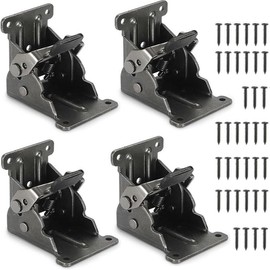 8 Pack Table Leg Folding Brackets Lock Extension Support Bracket Foldable Self Lock Hinges for Table Legs, Bed Leg, Workbench:_Black Pack of 4