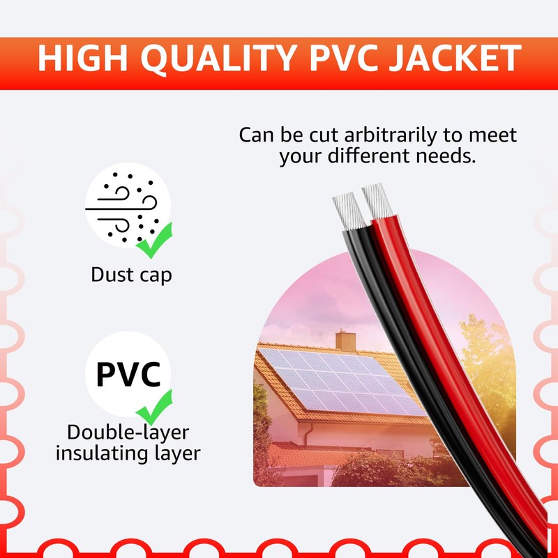 Sigely 10Awg Solar Battery Cables 10 Gauge