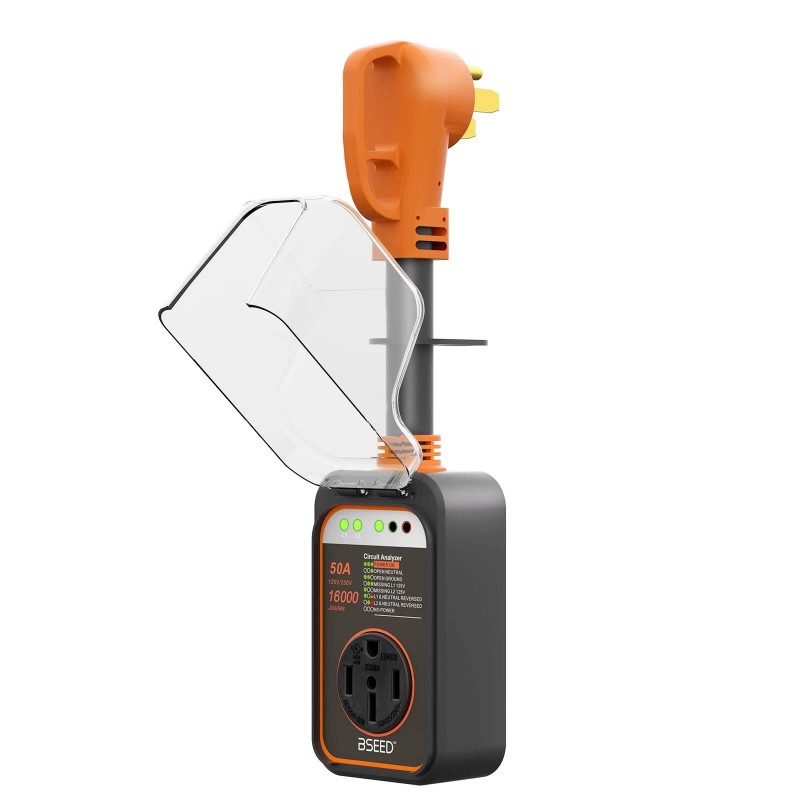 BSEED 50 Amp RV Surge Protector 16000J with Waterproof Cover