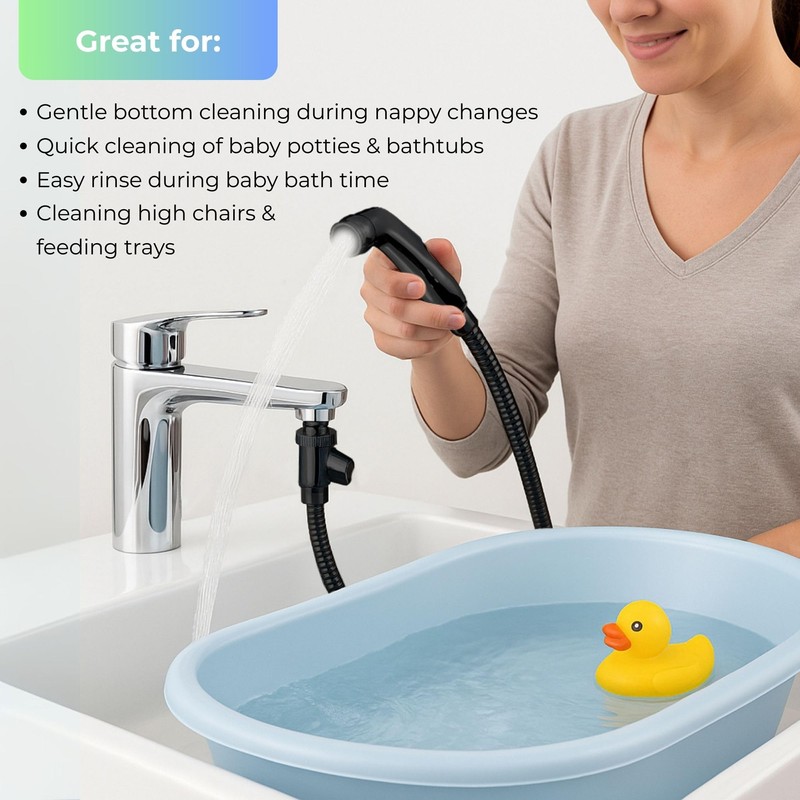 Tap Bidet Sprayer Kit for Baby Hygiene – 2m Hose,