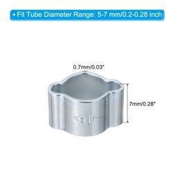 PATIKIL 40 Pack 5-7mm Double Ear Hose Clamp, Galvanized Steel O Clip Crimp Rings for Fuel Petrol Pipe Tube Fitting Connections, Silver Tone