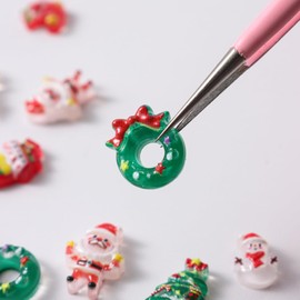 Christmas Nail Charms for Nail Art, LPOODDNU 3D Christmas Charms for Nails, 6Grids Cute Elk Bell Glove Christmas Nail Rhinestones for Acrylic Nails, Christmas Nail Art Supplies Nail Gems for Women