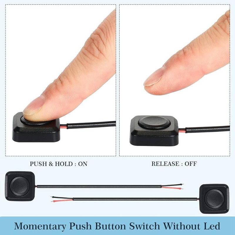 Ahvqevn 5pcs Momentary Switch Momentary Push Button On Off Switch