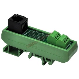 Electronics-Salon Slim DIN Rail Mount RJ11/RJ12 6P6C Breakout Board Interface Module.