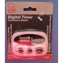 Chef Craft Digital Timer  Extra Loud  99 minute 59 sec.  # 21239  NEW