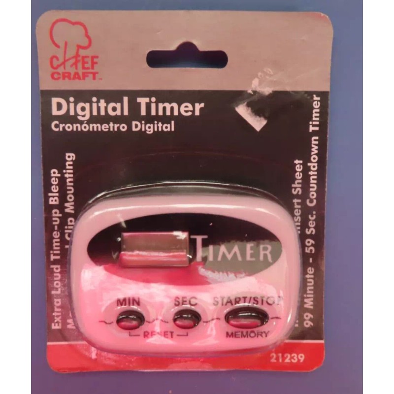 Chef Craft Digital Timer Extra Loud 99 minute 59 sec.