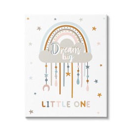 Stupell Industries Dream Big Little One Nursery Rainbow Clouds, Design by Angela Nickeas