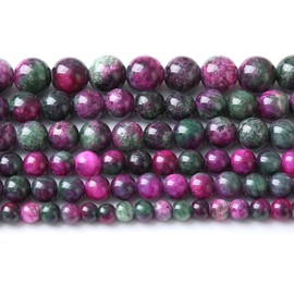 90pcs 4mm Natural Stone Tourmaline Persian Jade Beads Round Loose Beads for Jewelry Making DIY Bracelets Necklaces Crystal Energy Healing Stone Beads 15" (Tourmaline Persian Jade, 4mm)