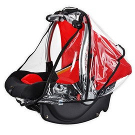 Universal Baby Car Seats Rain Cover Infant Weather Shield Travel Carrier Raincover Car Seat Accessory Rain Cover for Maxi COSI, Ventilated Wind Rain Shield with Easy Access Zipper & Handle Opening